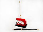 Wooden calling card & pen holder with personal name